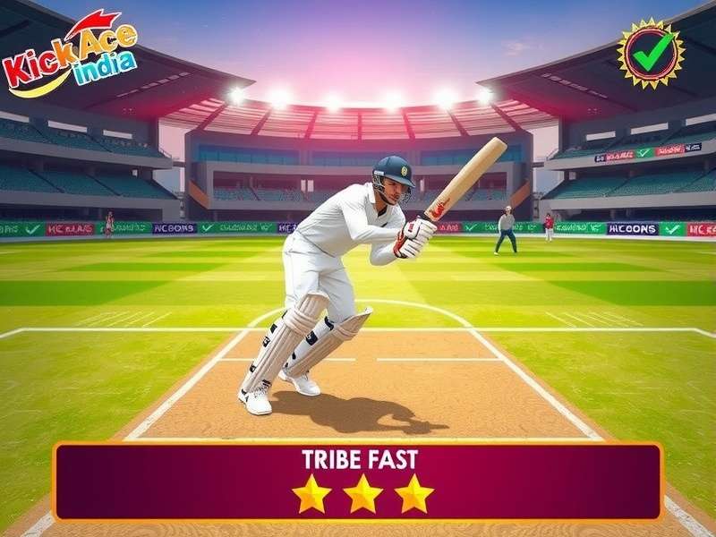 Kick Ace India game screenshot showing cricket match